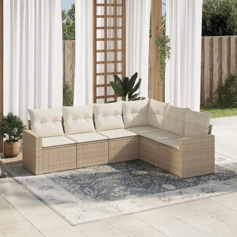 Modulaire tuinbanken met waterdichte tas en gepoedercoat staal in beige - beige en crèmekleurig / 1 / Zonder tafel
