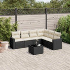 Modulaire tuinbanken met waterdichte tas en gepoedercoat staal in beige - Zwart en crème / 1 / Met tafel - Modulaire