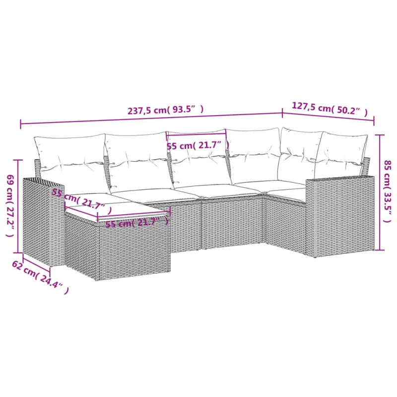 Modulaire tuinbanken met zwart materiaal en gepoedercoat staal - Modulaire tuinbanken