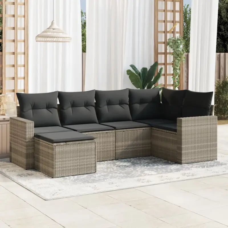 Modulaire tuinbanken met zwart materiaal en gepoedercoat staal - Lichtgrijs / 1 / Zonder tafel - Modulaire tuinbanken