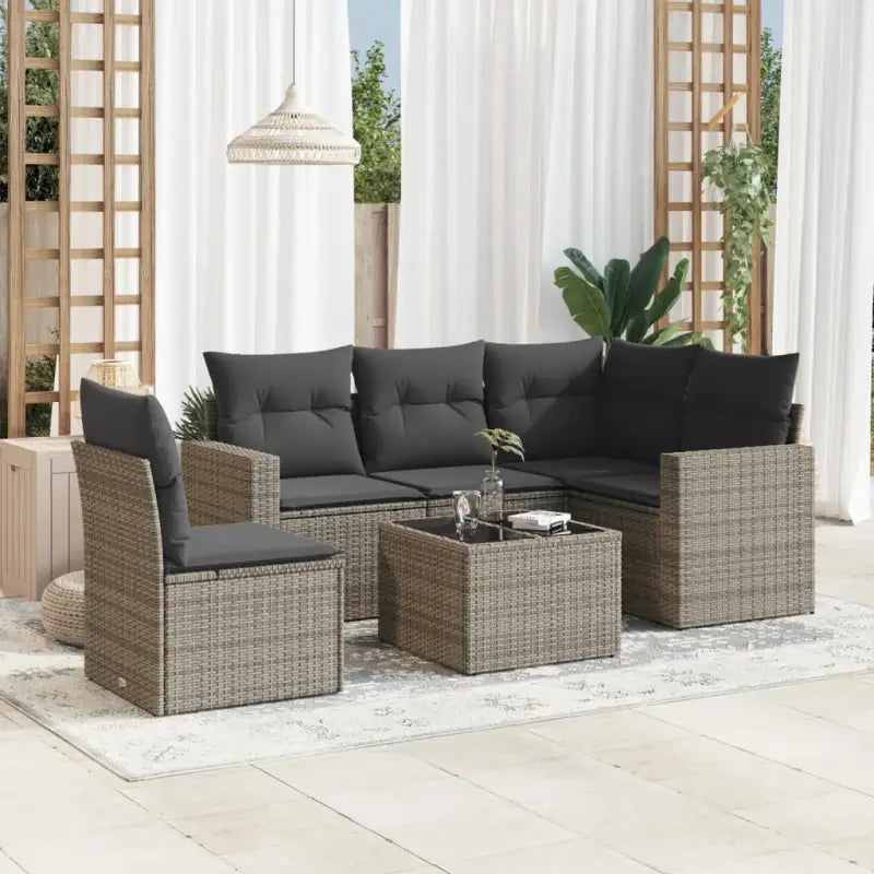 Modulaire tuinbanken met zwart materiaal en gepoedercoat staal afmetingen - Grijs / 1 / Met tafel - Modulaire tuinbanken