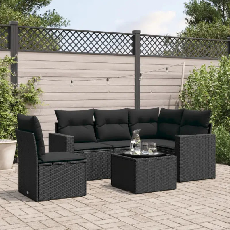 Modulaire tuinbanken met zwart materiaal en gepoedercoat staal afmetingen - Zwart / 1 / Met tafel - Modulaire tuinbanken