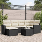 Modulaire tuinbanken met zwart materiaal en gepoedercoat staal - Zwart en crème / 1 / Met tafel - Modulaire tuinbanken