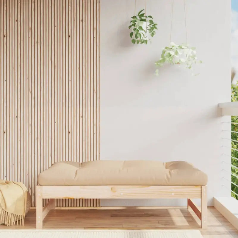 Modulaire tuinbanken uit massief douglashout met voetenbank en salontafel - Natuurlijk grenenhout / 1 / Voetensteun