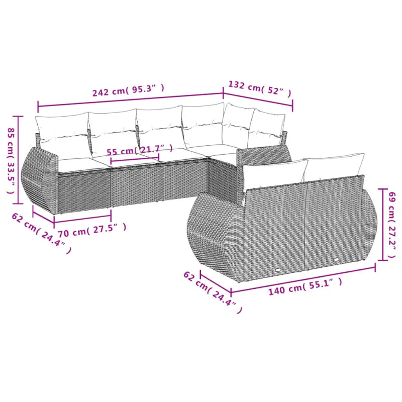 Modulaire tuinbanken van grijs materiaal en gepoedercoat staal - Modulaire tuinbanken