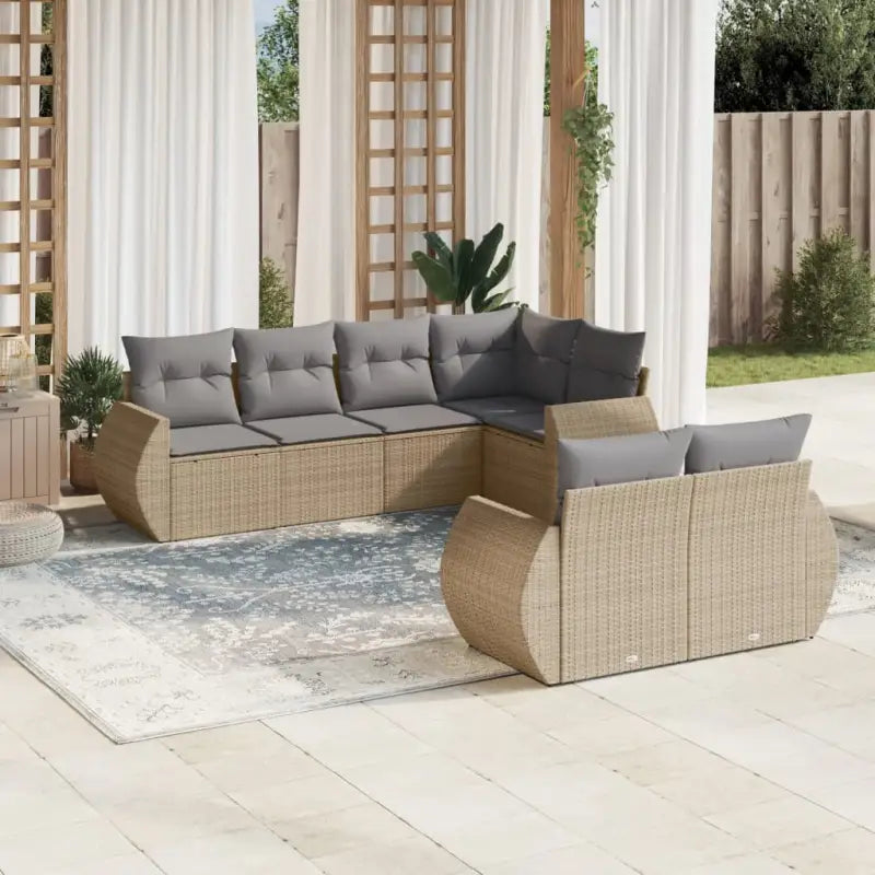Modulaire tuinbanken van grijs materiaal en gepoedercoat staal - Beige en grijs / 1 - Modulaire tuinbanken