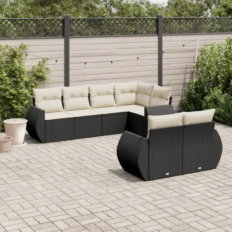 Modulaire tuinbanken van grijs materiaal en gepoedercoat staal - Zwart en crème / 1 - Modulaire tuinbanken