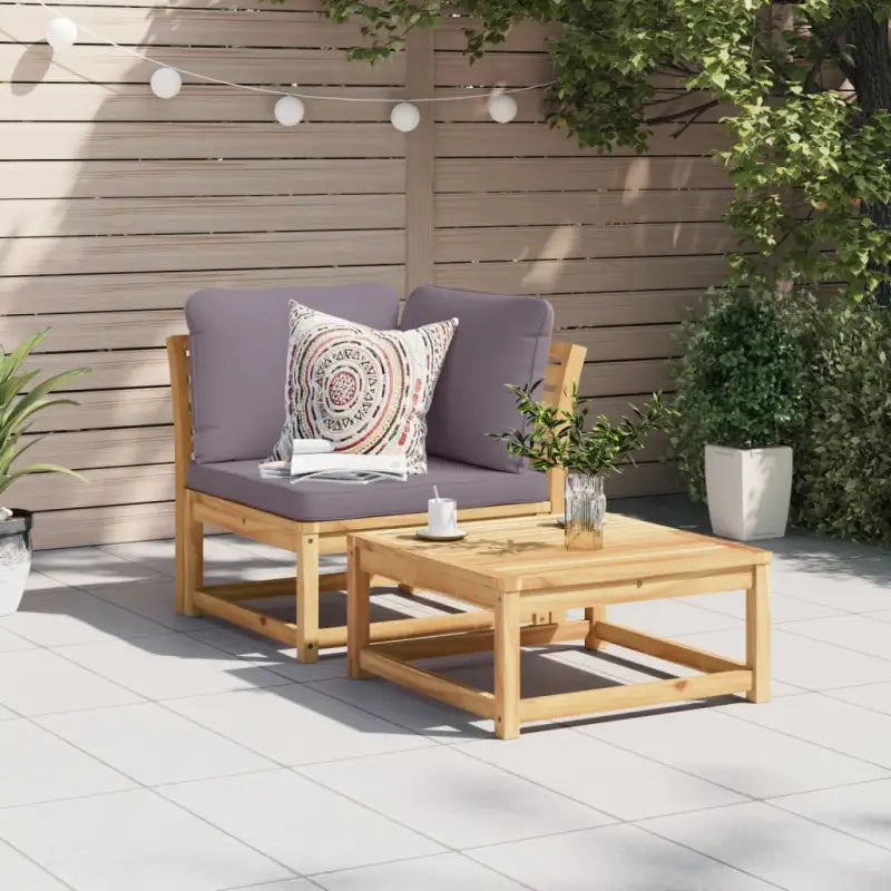 Modulaire tuinbanken van massief acaciahout met comfortabele rugkussens - Modulaire tuinbanken