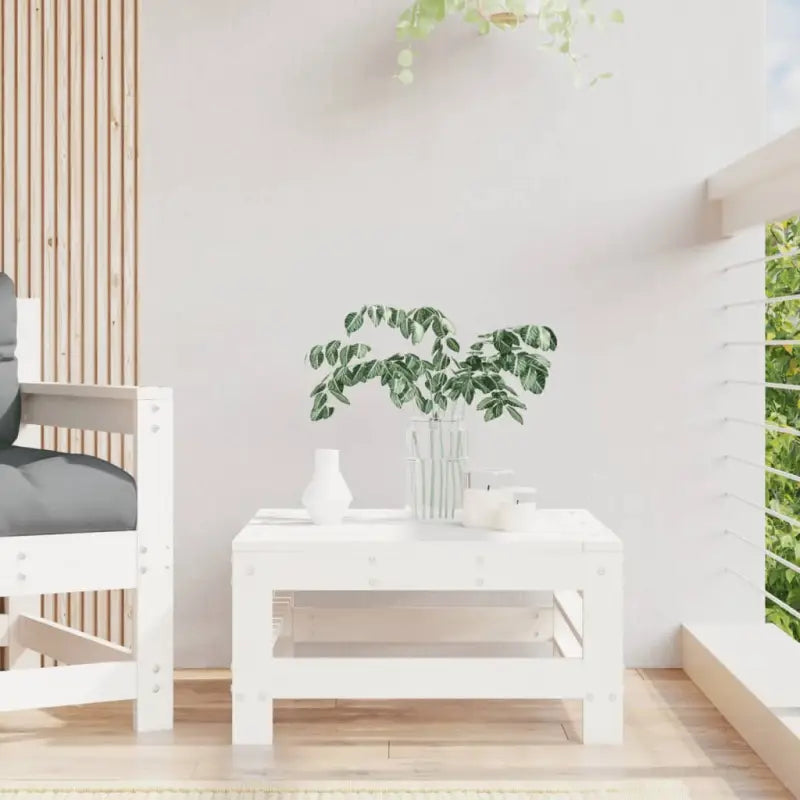 Modulaire tuinbanken van massief douglashout voor gezellige buitenkamers - Wit grenenhout / 1 / Voetensteun - Modulaire