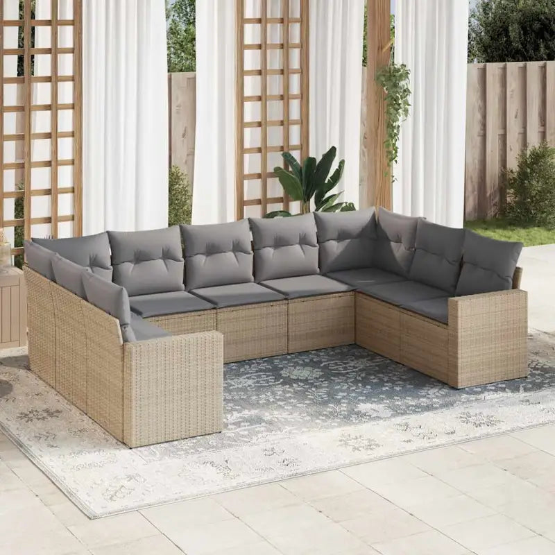 Modulaire tuinbanken van zwart materiaal met gepoedercoat staal afmetingen - Beige en grijs / 1 / Zonder tafel