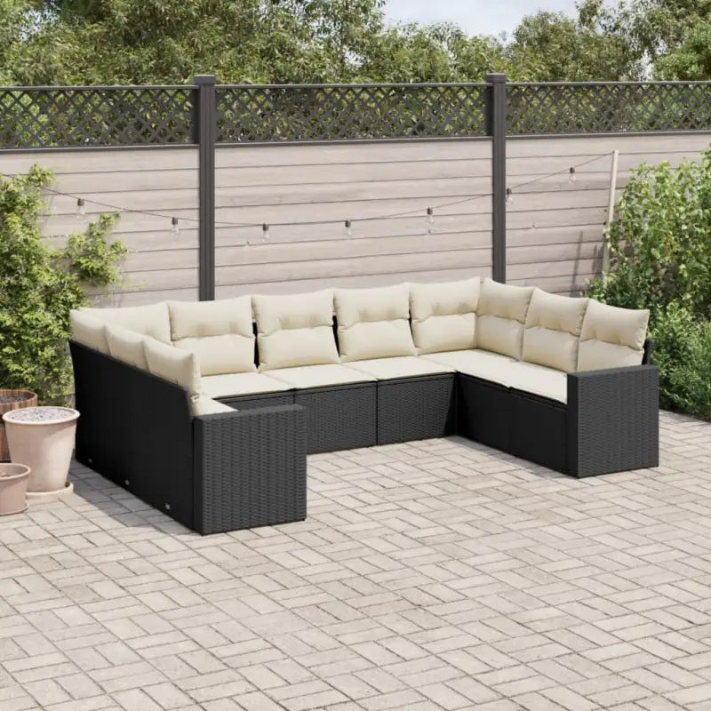 Modulaire tuinbanken van zwart materiaal met gepoedercoat staal afmetingen - Zwart en crème / 1 / Zonder tafel