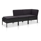 Modulaire tuinset met gepoedercoat stalen frame voor een ontspannen sfeer - Zwart - Tuinsets