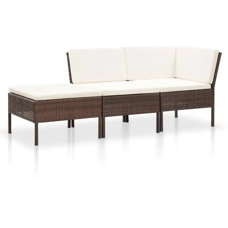 Modulaire tuinset met gepoedercoat stalen frame voor een ontspannen sfeer - Bruin - Tuinsets
