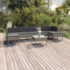 Modulaire tuinset met voetensteun en tafel voor ultiem ontspanning - 2x hoek + 3x midden + 2x voetensteun + Tafel