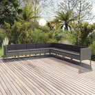Modulaire tuinset met voetensteun en tafel voor ultiem ontspanning - 3x hoek + 6x midden (L-vormig) - Tuinsets