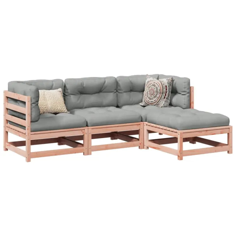 Modulaire tuinset van massief grenenhout voor een comfortabele zitervaring - Natuurlijk douglashout - Tuinsets