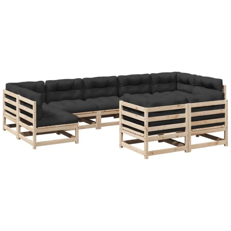 Modulaire tuinset van massief grenenhout voor een comfortabele zitervaring - Tuinsets