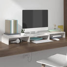 Monitorstandaard van massief grenenhout voor een elegante werkplek - Wit / 1 / 80 cm - Tv-meubels