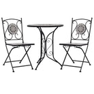 Mozaïek Bistroset met gepoedercoat ijzeren frame voor romantische tuinen - Grijs - Tuinsets