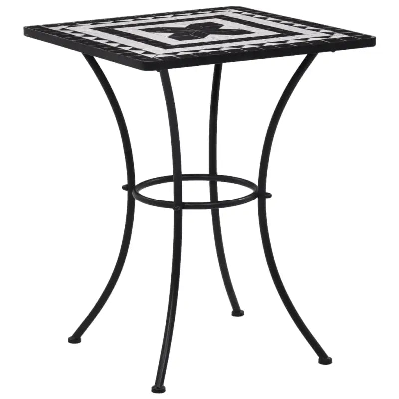Mozaïek tuintafel met gepoedercoat ijzeren frame voor buiten gebruik - Zwart / 60 x 60 x 76 cm / 1 - Tuintafels