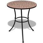 Mozaïek tuintafel met gepoedercoat ijzeren frame voor buiten gebruik - Terracotta / 60 x 70 cm / 1 - Tuintafels