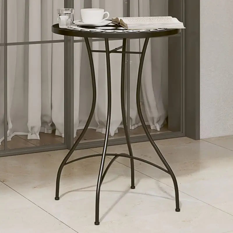 Mozaïek tuintafel met gepoedercoat ijzeren frame voor buiten gebruik - Zwart / 50 x 70 cm / 1 - Tuintafels