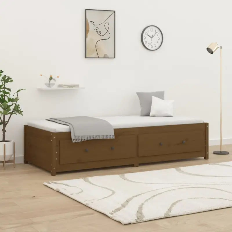 Multifunctioneel bed en bank van massief grenenhout - Honingbruin / 90 x 200 cm - Bedden & bedframes