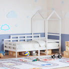 Multifunctioneel bedframe van massief grenenhout met open zijdeur - Wit / 80 x 200 cm - Bedden & bedframes