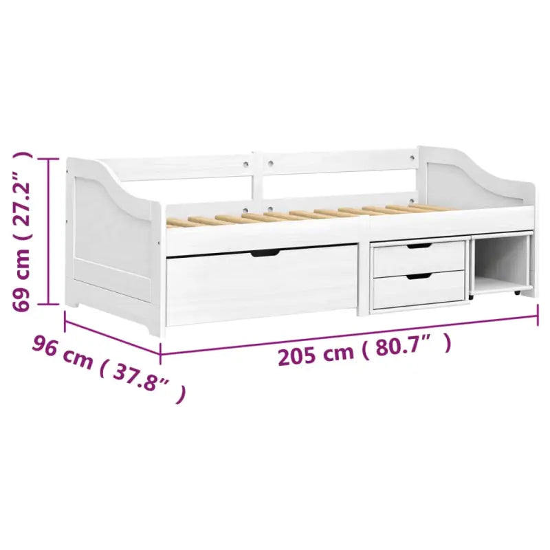 Multifunctioneel slaapbank met massief grenenhout en praktische kleine lade - Bedden & bedframes