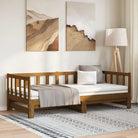 Multifunctioneel slaapbank van massief grenenhout met handige totale afmetingen - Honingbruin - Bedden & bedframes