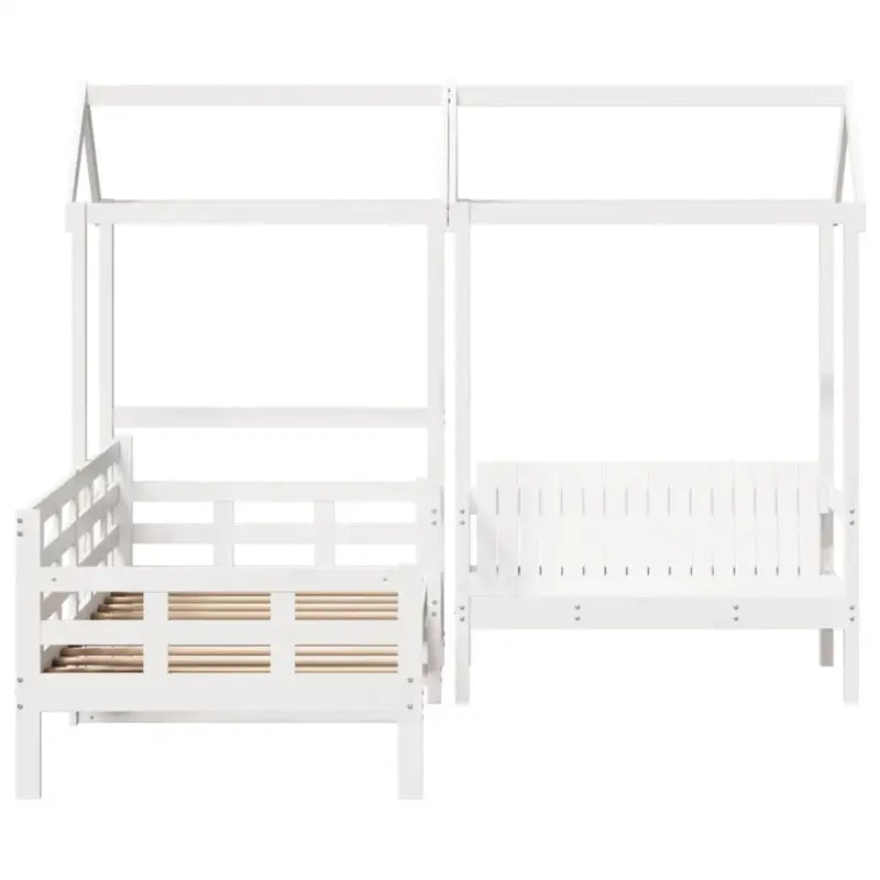 Multifunctioneel witte bank en bed van massief grenenhout - Bedden & bedframes