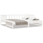 Multifunctionele bedbank van massief grenenhout met ideale afmetingen - Wit / 90 x 200 cm - Bedden & bedframes