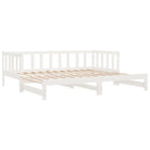 Multifunctionele bedbank van massief grenenhout met ideale afmetingen - Wit / 90 x 200 cm - Bedden & bedframes
