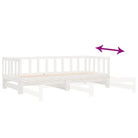 Multifunctionele bedbank van massief grenenhout met ideale afmetingen - Wit / 90 x 200 cm - Bedden & bedframes