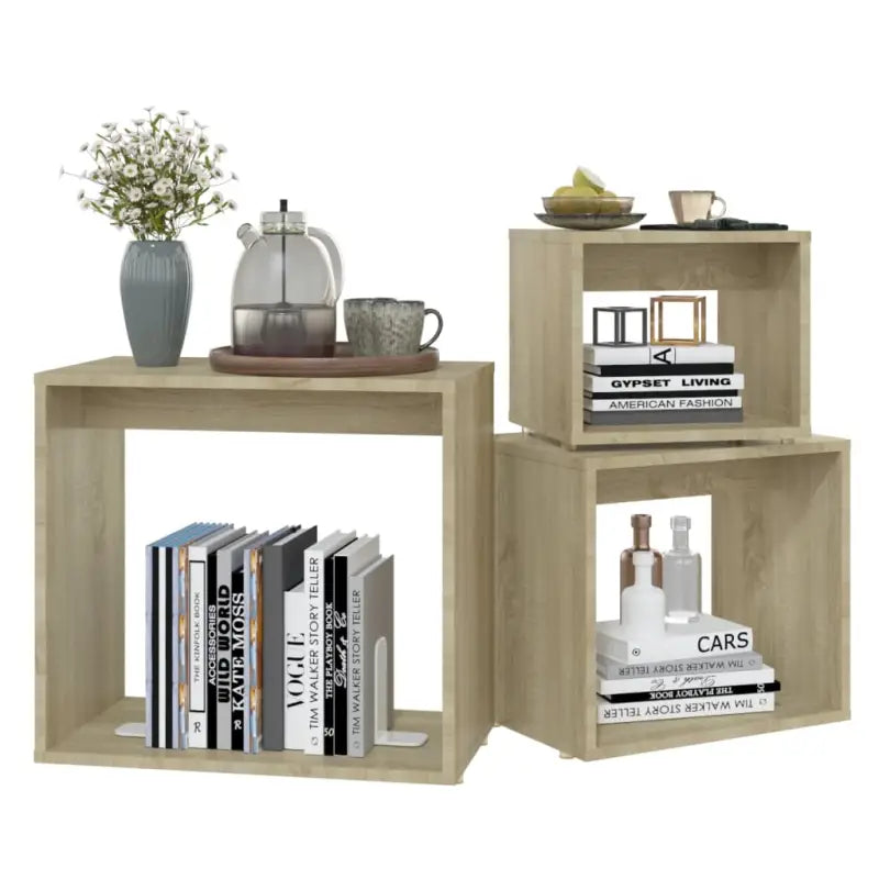 Multifunctionele bijzettafelset voor kleine ruimtes met grote en medium tafels - Bijzettafels