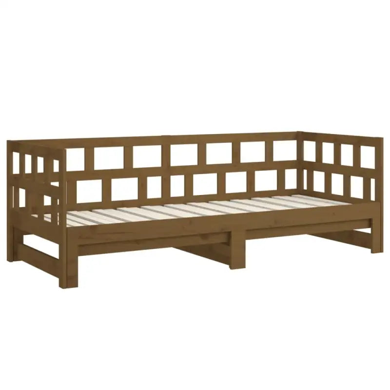 Multifunctionele houten slaapbank van massief grenenhout met afmetingen - Bedden & bedframes