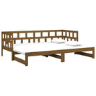 Multifunctionele houten slaapbank van massief grenenhout met afmetingen - Bedden & bedframes