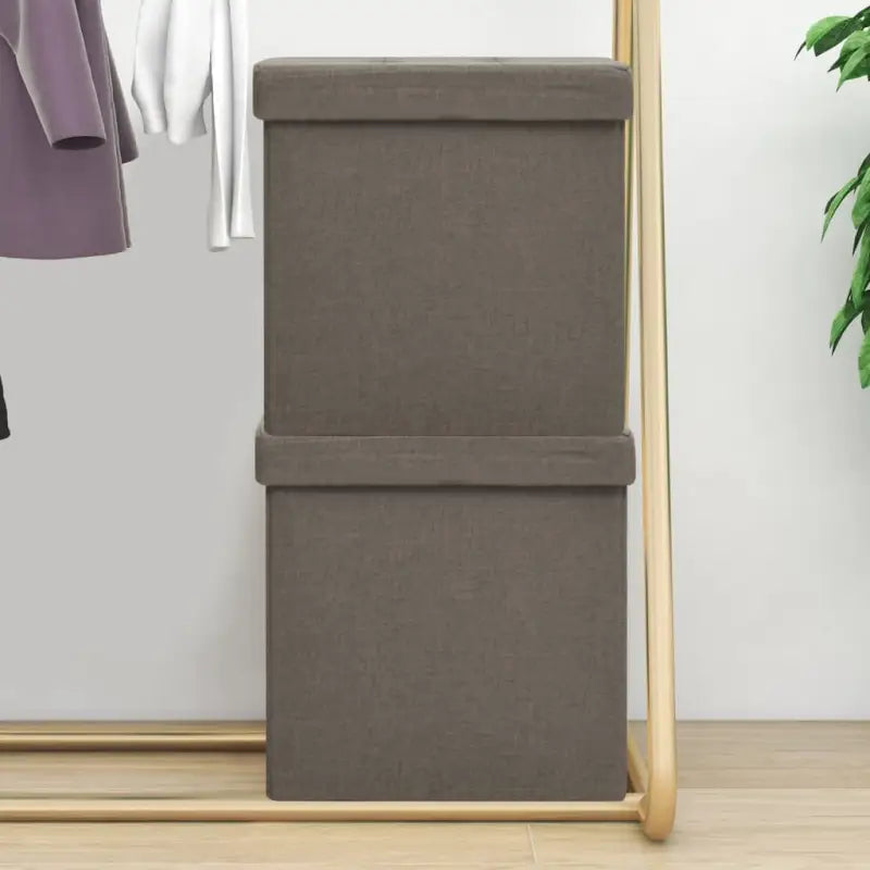 Multifunctionele inklapbare opbergkrukken en klapstoelen - Taupe / 2 - Klapstoelen & krukken