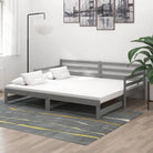 Multifunctionele massief grenenhouten slaapbank met optimale afmetingen - Grijs - Bedden & bedframes