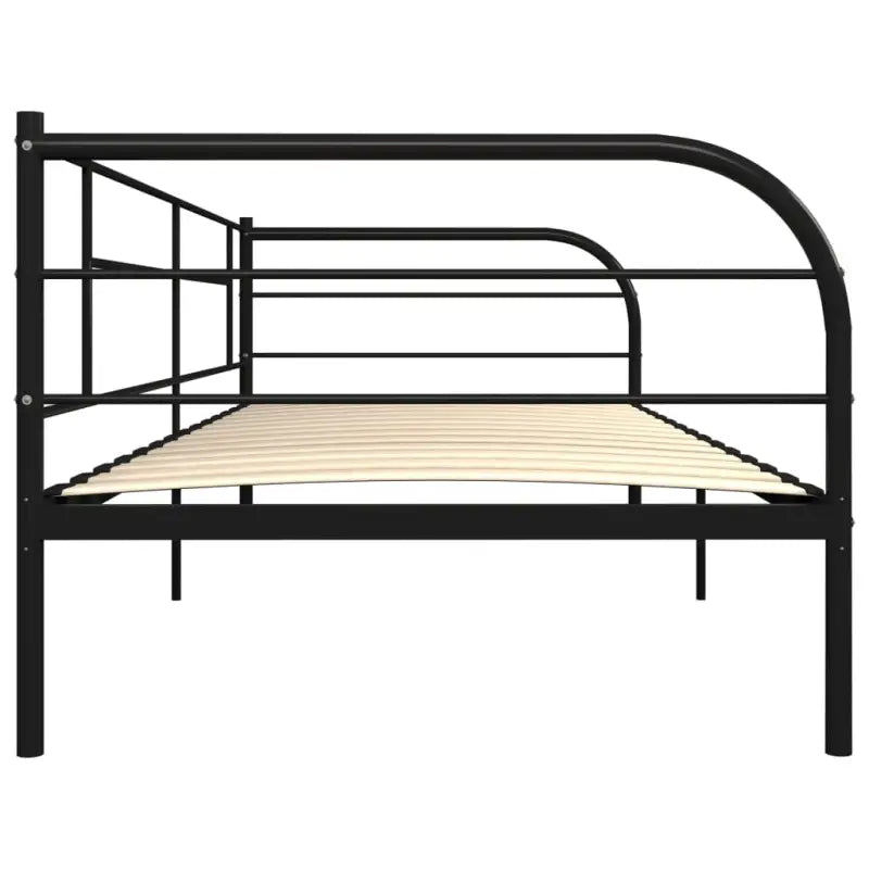 Multifunctionele metalen slaapbank voor dagelijks gebruik en gastenlogies - Zwart / 90 x 200 cm - Bedden & bedframes