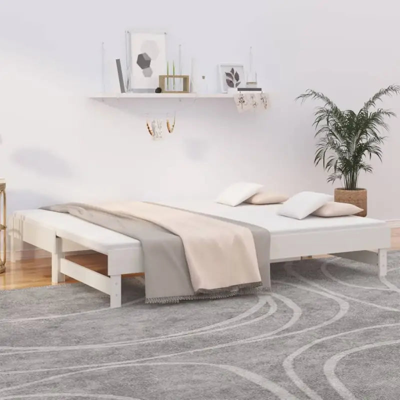 Multifunctionele slaapbank in massief grenenhout met diverse afmetingen - Wit / 2x (90 x 200) cm - Bedden & bedframes