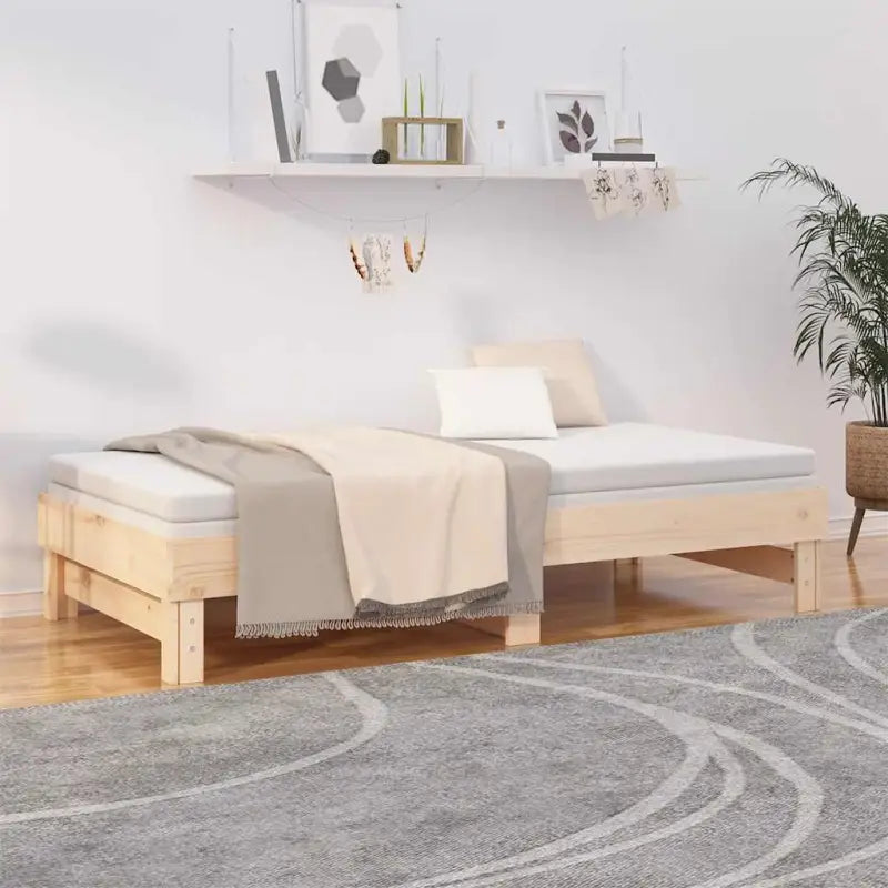 Multifunctionele slaapbank in massief grenenhout met diverse afmetingen - Bedden & bedframes