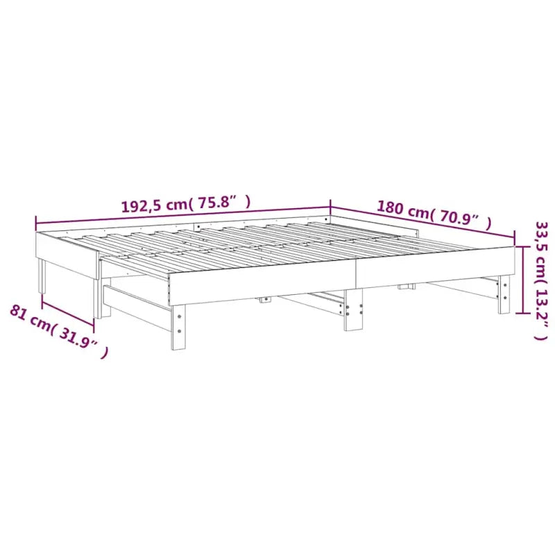 Multifunctionele slaapbank in massief grenenhout met diverse afmetingen - Bedden & bedframes