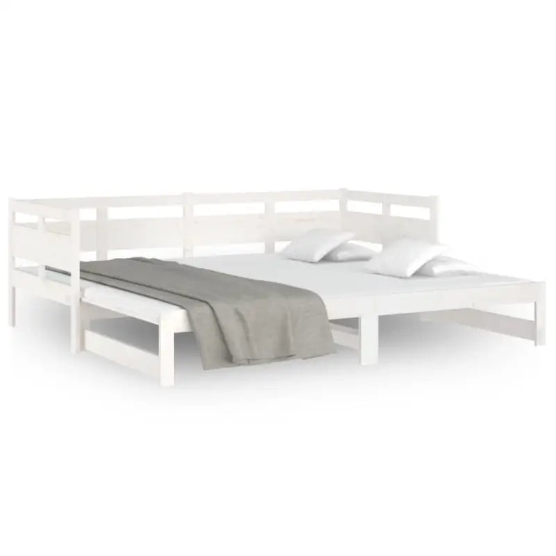 Multifunctionele slaapbank in massief Grenenhout met totale afmetingen - Bedden & bedframes
