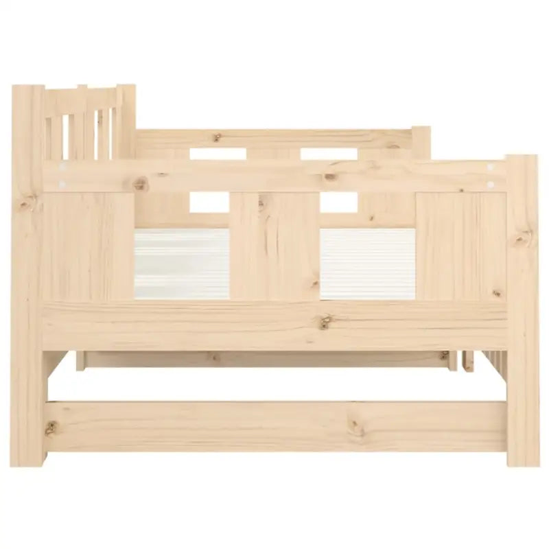 Multifunctionele slaapbank in massief Grenenhout met totale afmetingen - Bedden & bedframes