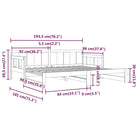 Multifunctionele slaapbank in massief Grenenhout met totale afmetingen - Bedden & bedframes