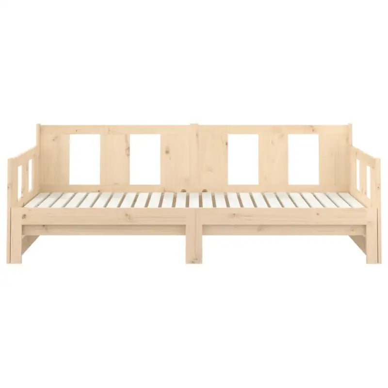 Multifunctionele slaapbank in massief Grenenhout met totale afmetingen - Bedden & bedframes