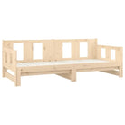 Multifunctionele slaapbank in massief Grenenhout met totale afmetingen - Bedden & bedframes