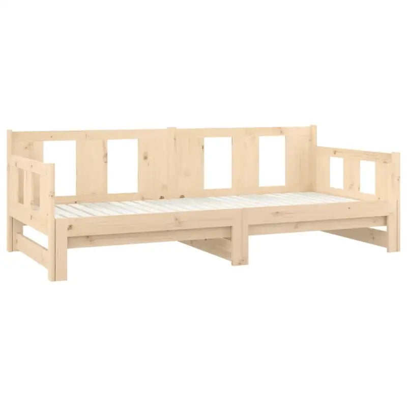 Multifunctionele slaapbank in massief Grenenhout met totale afmetingen - Bedden & bedframes