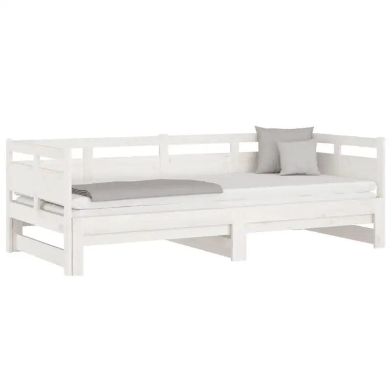Multifunctionele slaapbank in massief Grenenhout met totale afmetingen - Bedden & bedframes